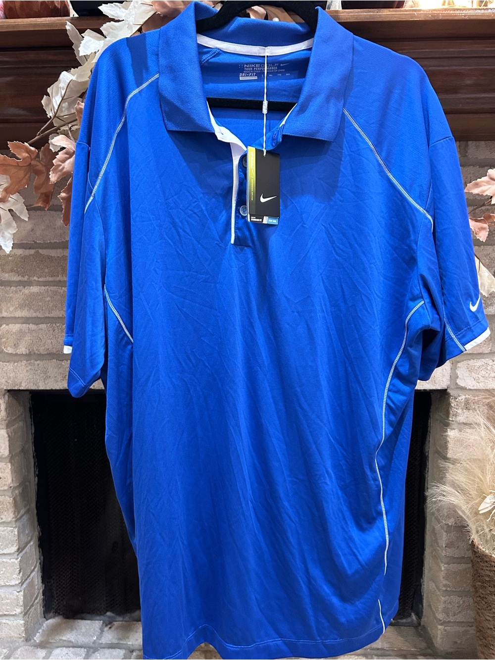 Nike Men’s Dri-FIT Polo — Royal Blue with White Trim